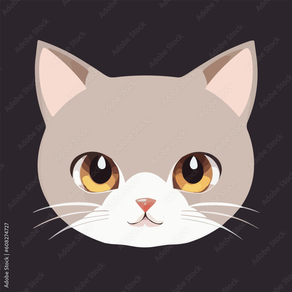 Cute detailed vector illustration of a cats face Cute detailed vector illustration of a cats face