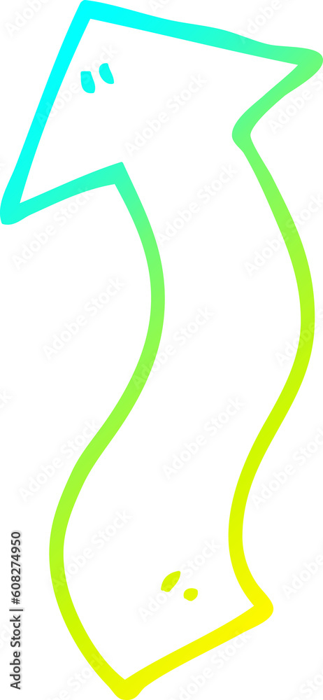cold gradient line drawing of a cartoon directing arrow cold gradient line drawing of a cartoon directing arrow