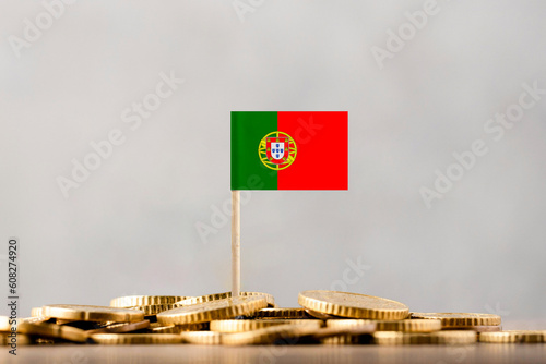 The Flag of Portugal with Coins.