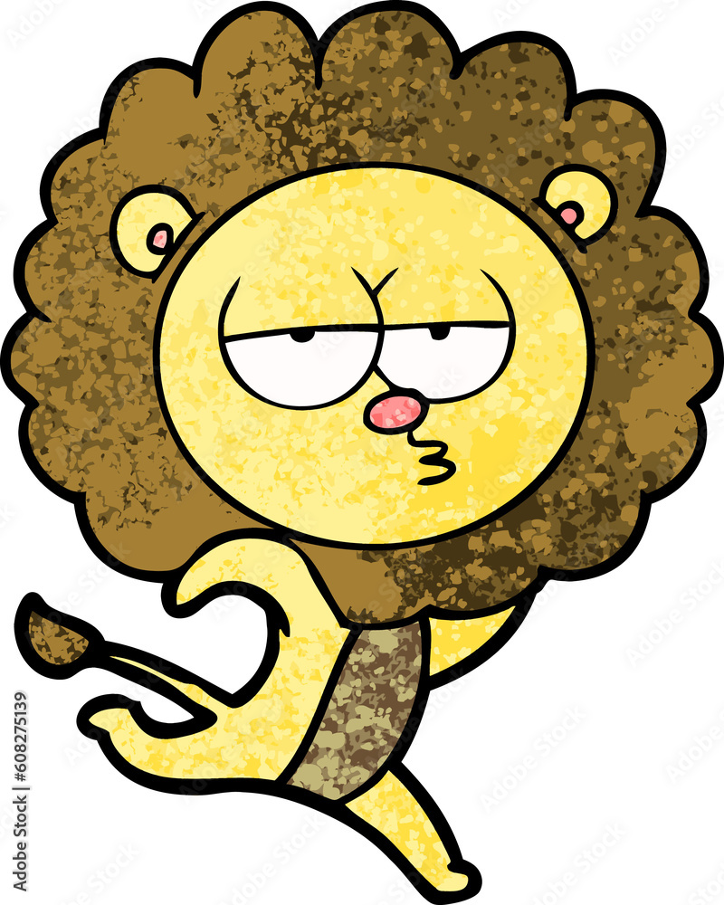 cartoon running lion
