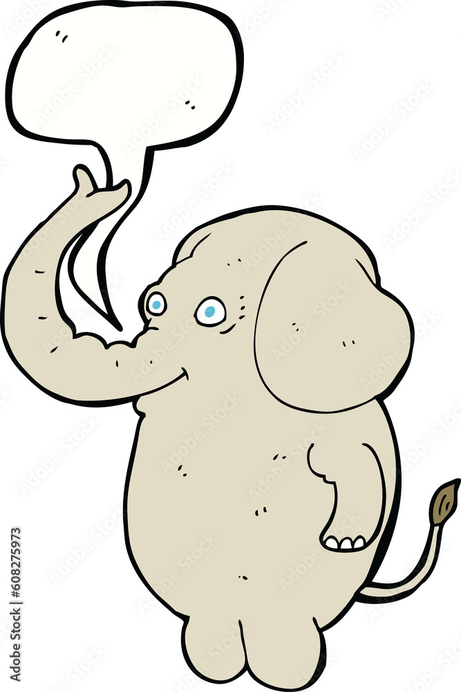 Fototapeta premium cartoon funny elephant with speech bubble