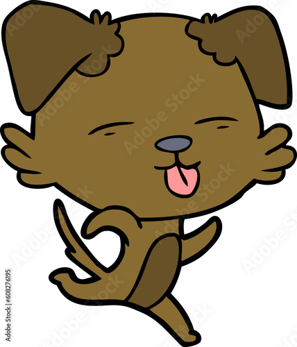 cartoon dog sticking out tongue