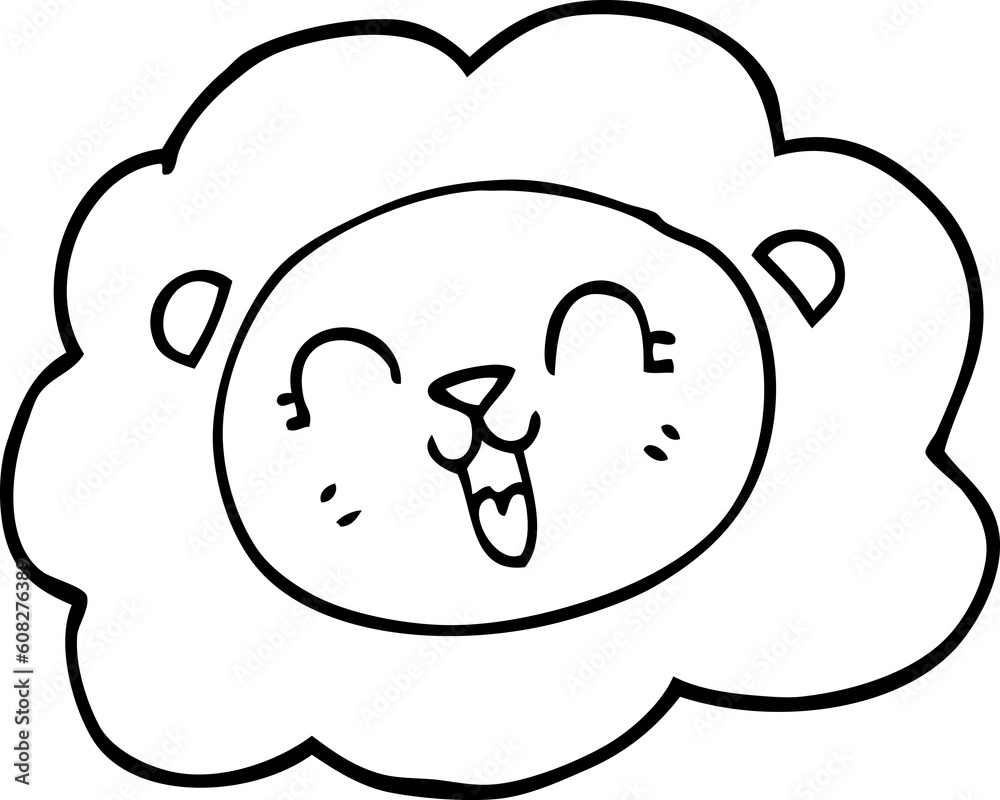 line drawing cartoon lion line drawing cartoon lion