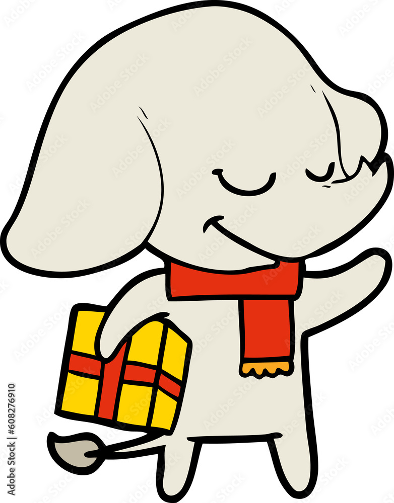 cartoon christmas elephant cartoon christmas elephant