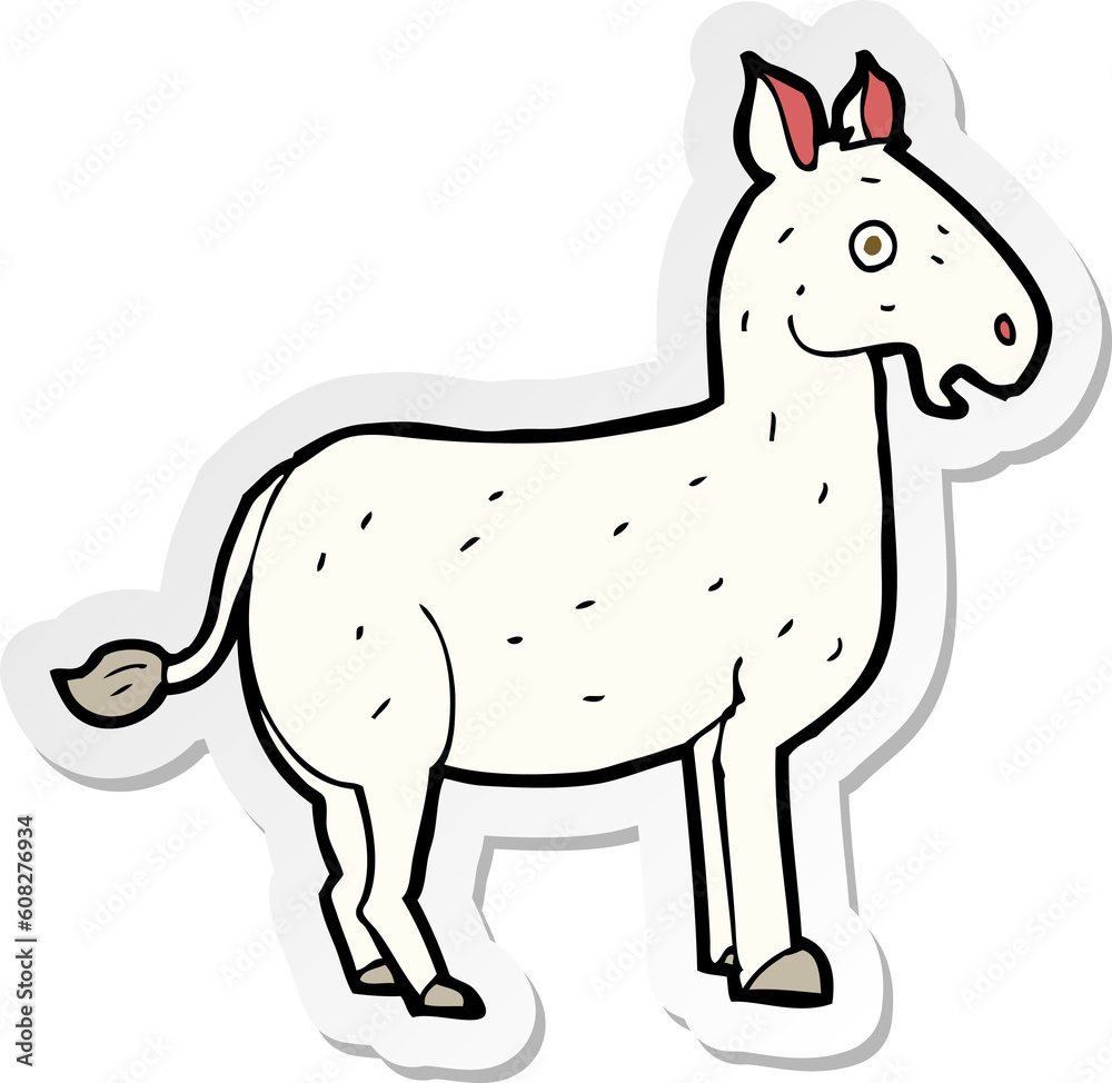 sticker of a cartoon mule