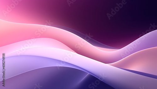 Beautiful abstract colorful minimalistic geometric background for design with smooth waves and color transitions from purple to pink