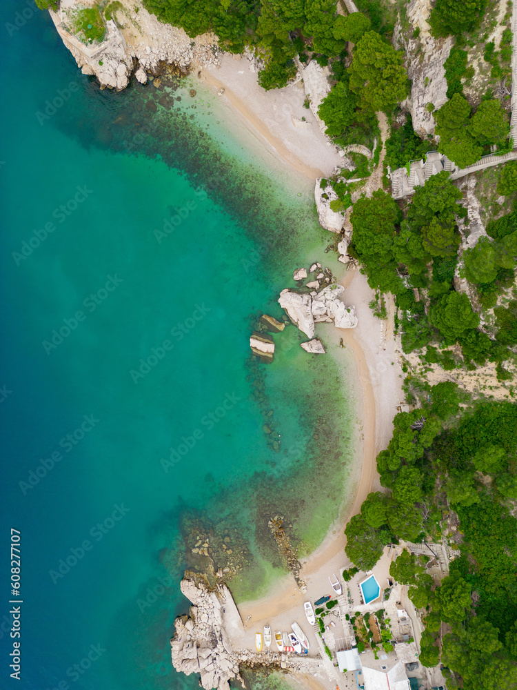 Borka Beach von oben - Makarska Riviera, Dalmatien