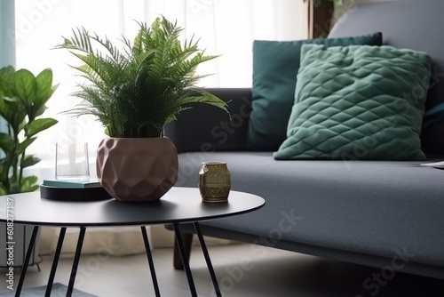 Luxurious Elegant Living Room Decor. Generative AI