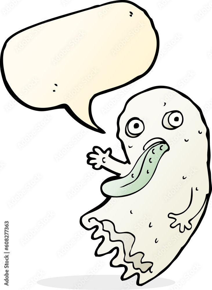 gross cartoon ghost with speech bubble gross cartoon ghost with speech bubble