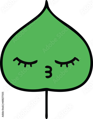 cute cartoon of a expressional leaf photo