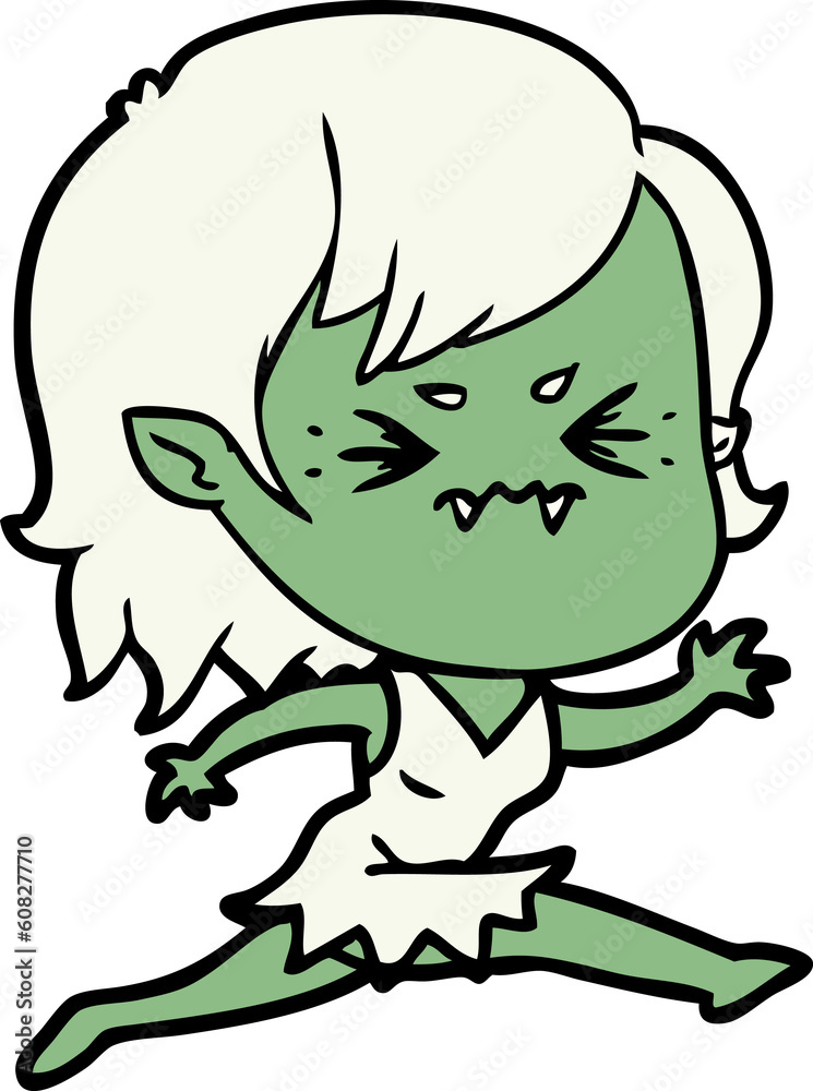 Fototapeta premium annoyed cartoon vampire girl