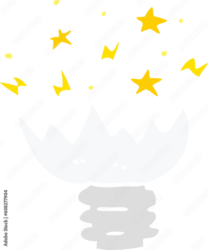 Obraz premium flat color style cartoon exploding light bulb