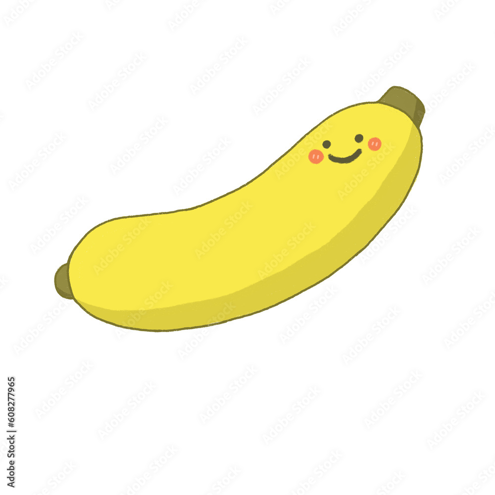 Banana cartoon kawaii style