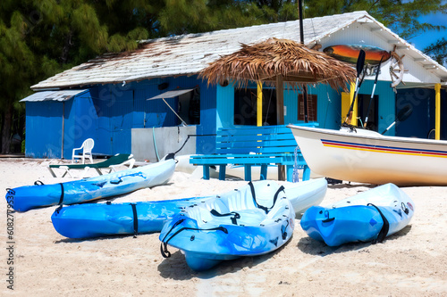 kayaks on the beach