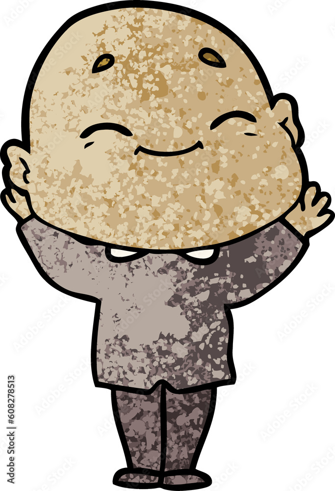 cartoon happy bald man cartoon happy bald man