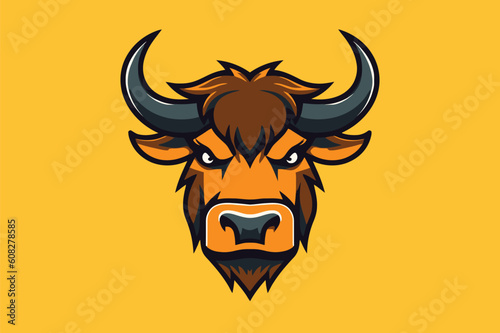 bull head vector illustration mascot logo