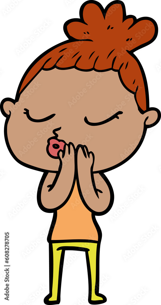cartoon calm woman cartoon calm woman