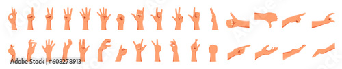 Human hands icons and symbols set vector illustration