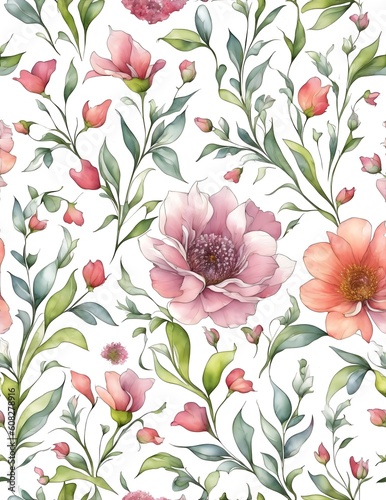 Generative AI - Pattern di fiori, background floreale