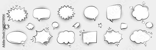 Vector speech clouds chat bubble icon. Vector illustration