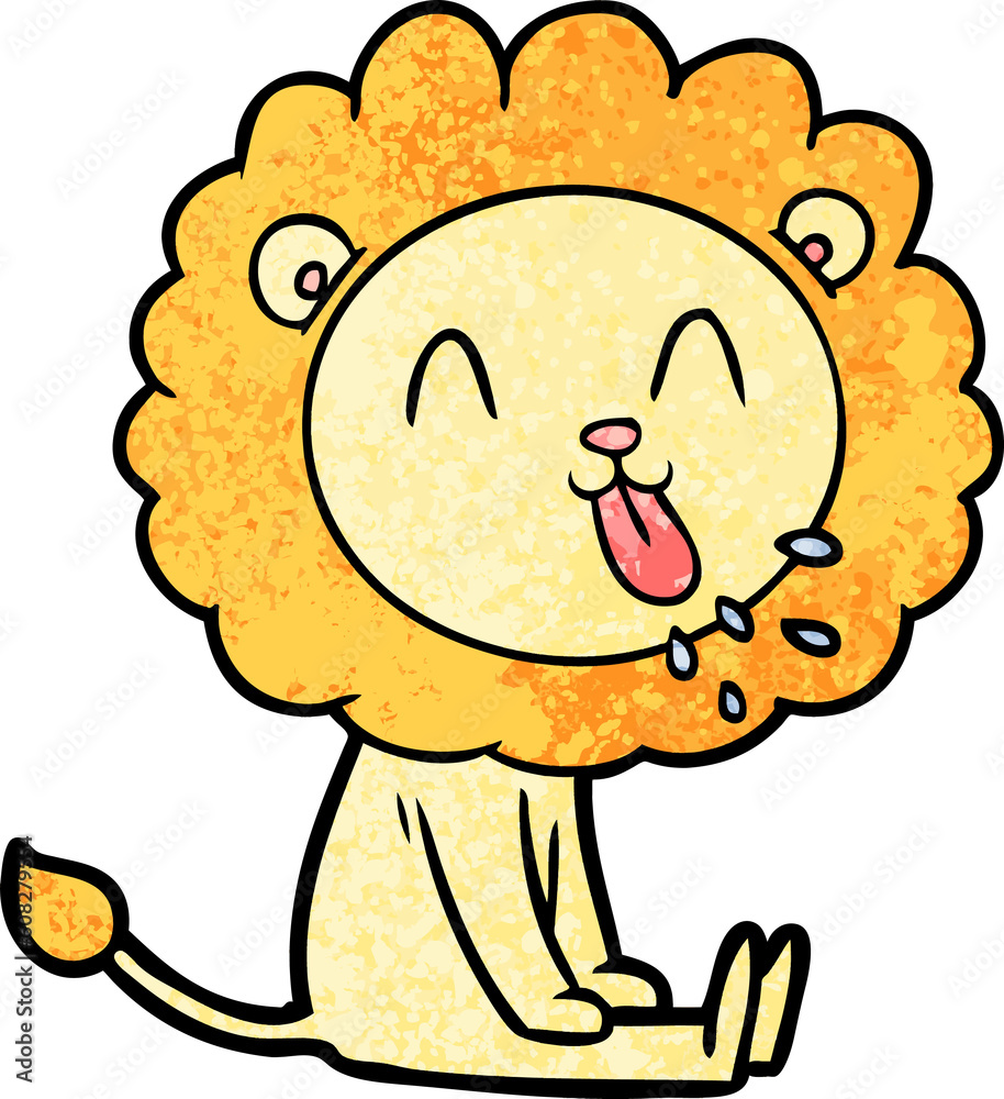 happy cartoon lion