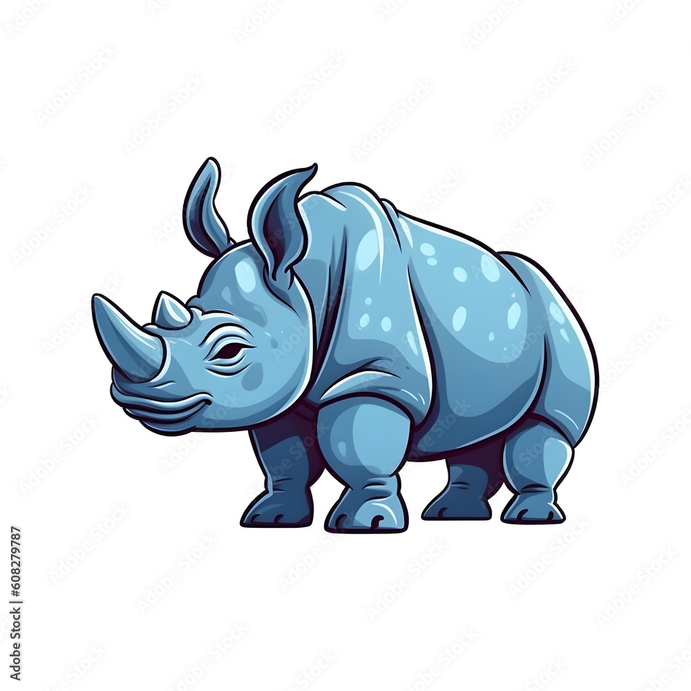Fototapeta premium Bold and Cute: Delightful Rhino Edge Illustration