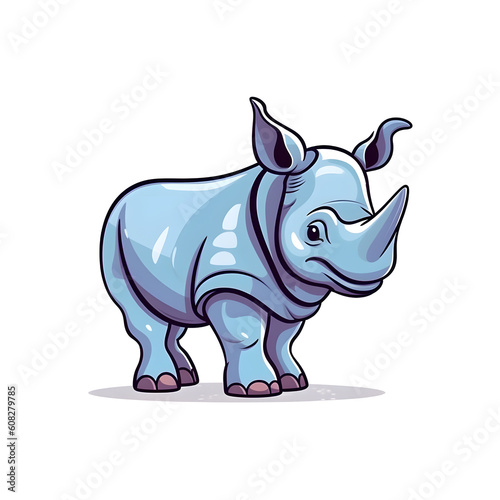 Bold and Cute  Delightful Rhino Edge Illustration