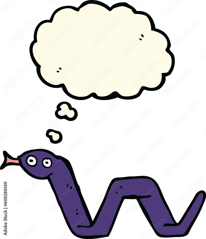 funny cartoon snake with thought bubble funny cartoon snake with thought bubble