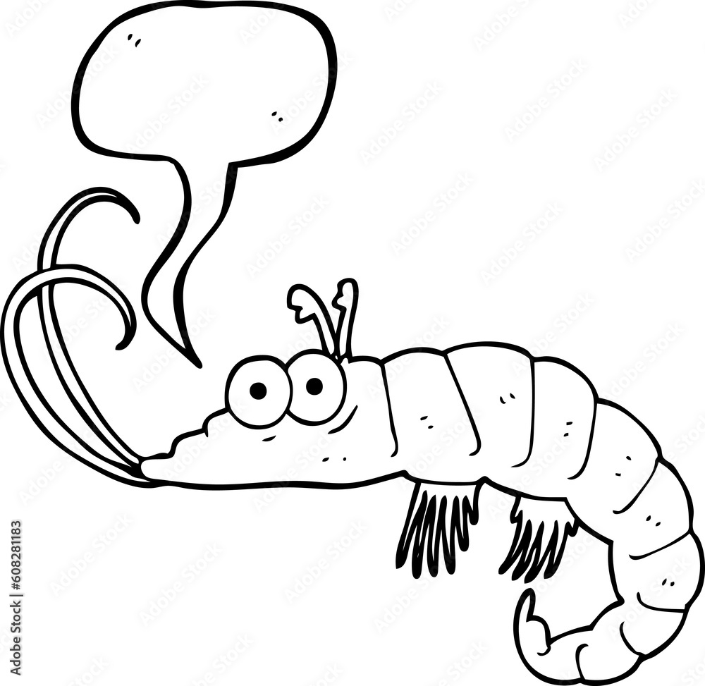 freehand drawn speech bubble cartoon shrimp freehand drawn speech bubble cartoon shrimp