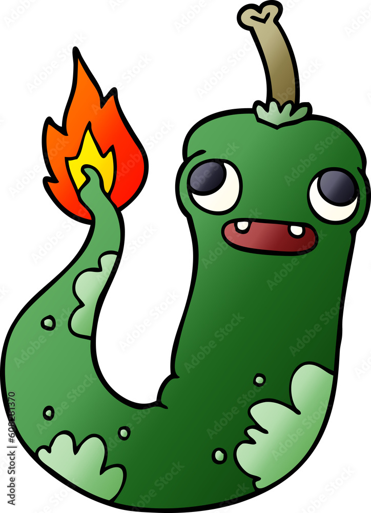 Naklejka premium cartoon doodle hot chilly