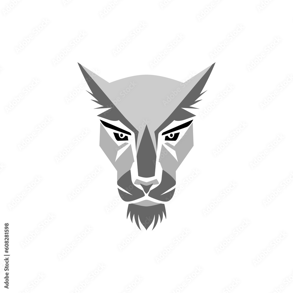 Fototapeta premium simple animal lynx symmetrical logo vector illustration template design