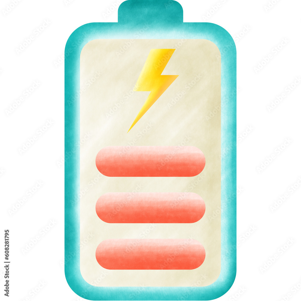 Green Red Battery and Thunderbolt Shape Green Red Battery and Thunderbolt Shape
