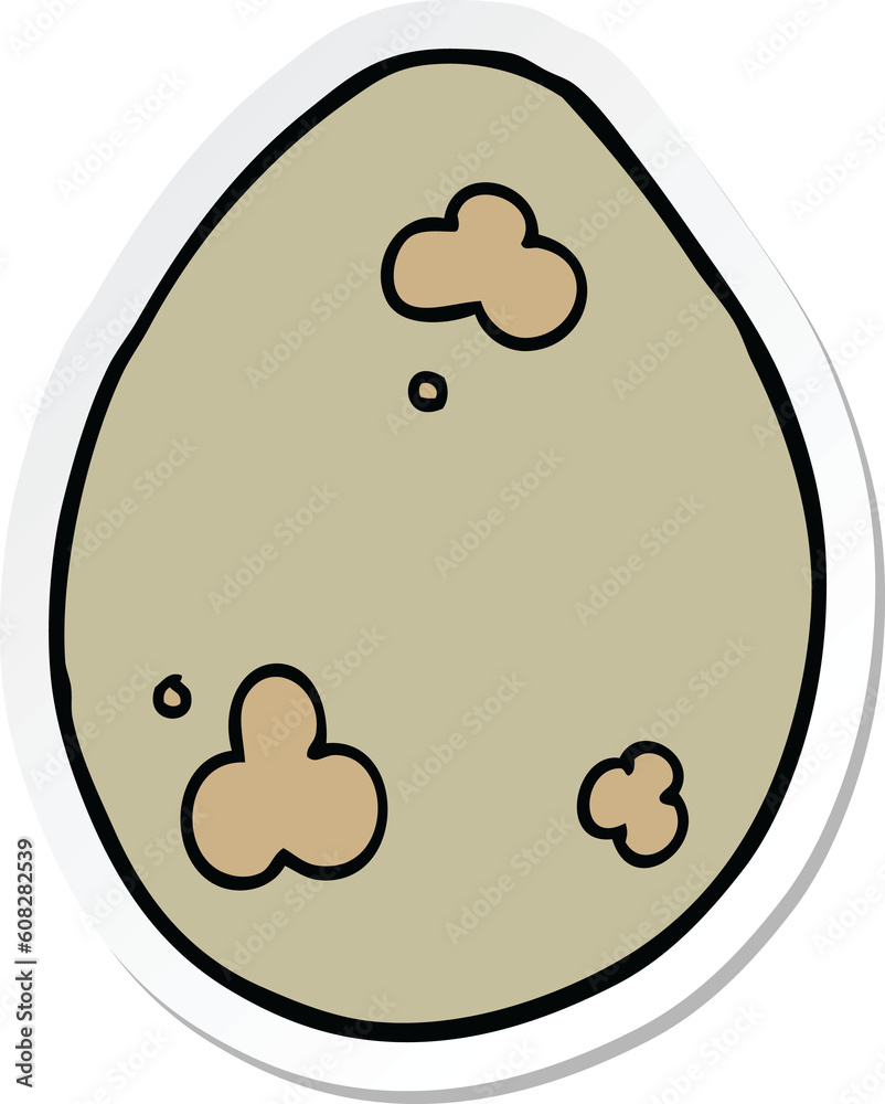 sticker of a cartoon egg sticker of a cartoon egg
