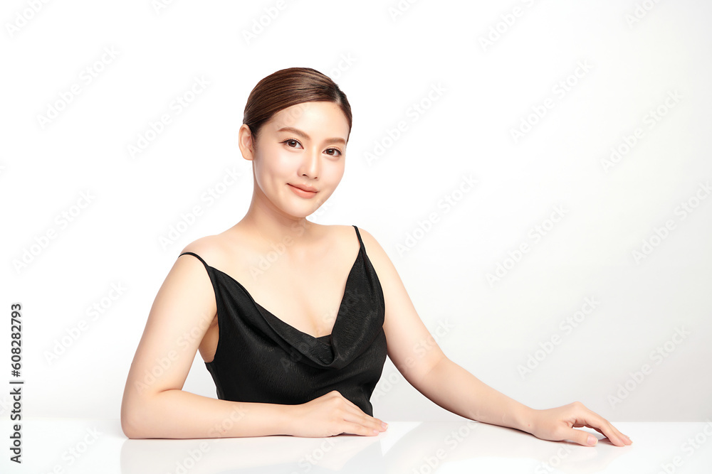 Beautiful young asian woman with clean fresh skin on white background, Face care, Facial treatment, Cosmetology, beauty and spa, Asian women portrait. Beautiful young asian woman with clean fresh skin on white background, Face care, Facial treatment, Cosmetology, beauty and spa, Asian women portrait.