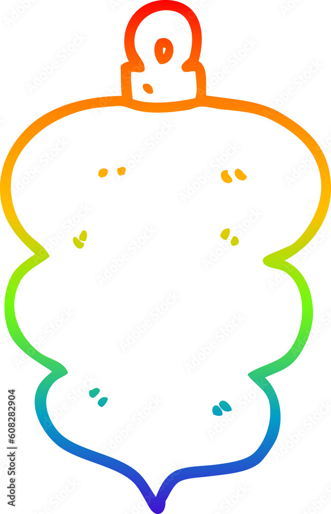 rainbow gradient line drawing of a cartoon christmas bauble rainbow gradient line drawing of a cartoon christmas bauble