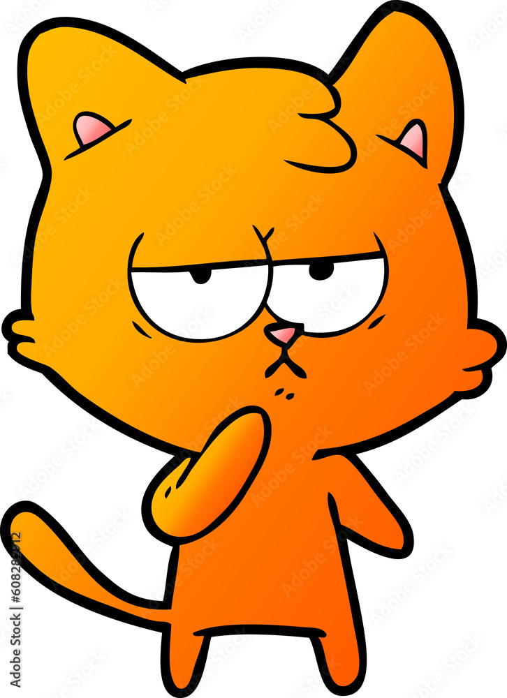 bored cartoon cat bored cartoon cat