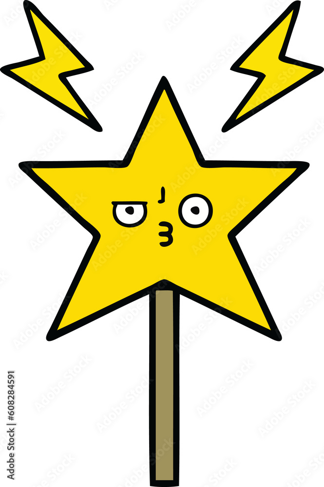 cute cartoon of a magic wand