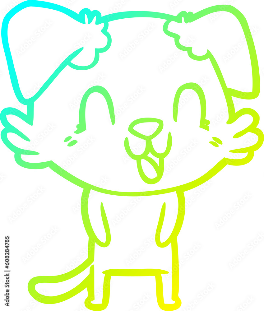 cold gradient line drawing of a laughing cartoon dog cold gradient line drawing of a laughing cartoon dog