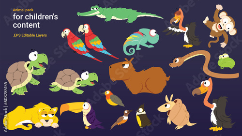 pattern with animals vector editable photo