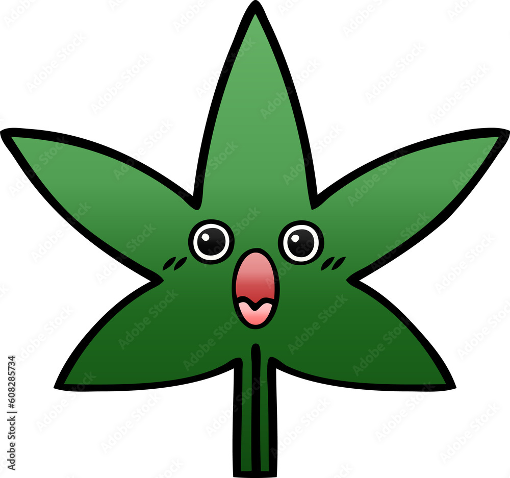 gradient shaded cartoon of a marijuana leaf gradient shaded cartoon of a marijuana leaf
