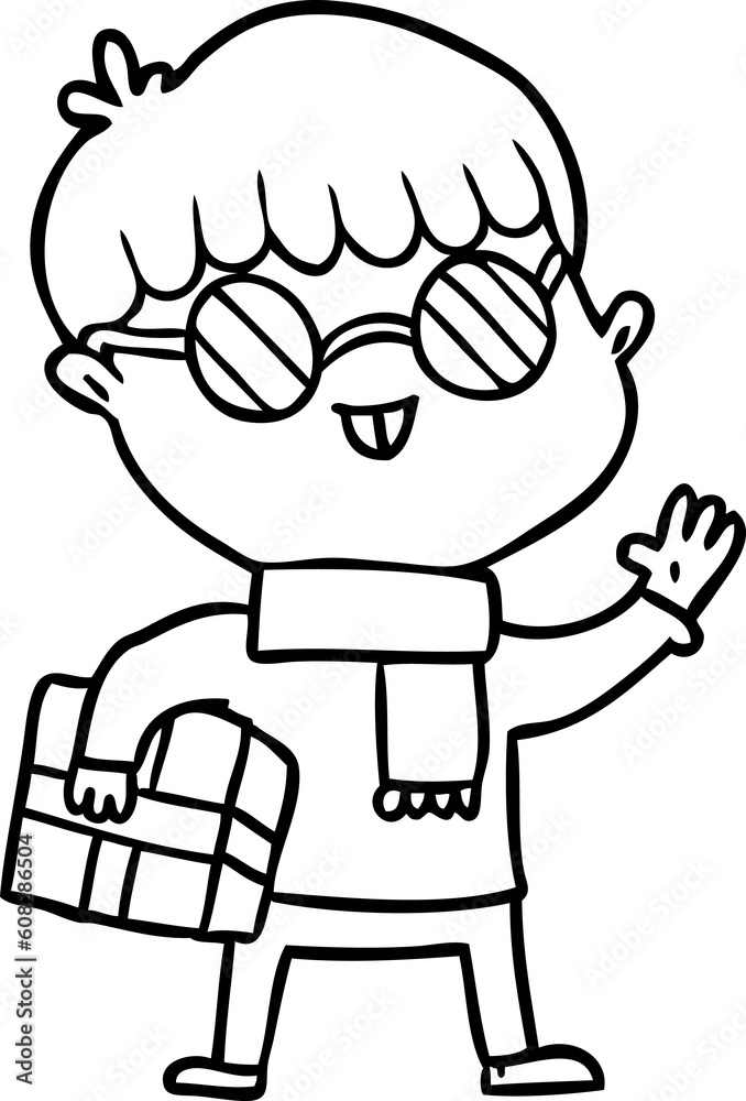 cartoon boy wearing spectacles