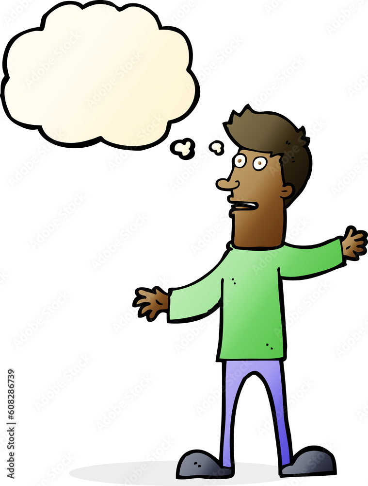 cartoon surprised man with thought bubble cartoon surprised man with thought bubble