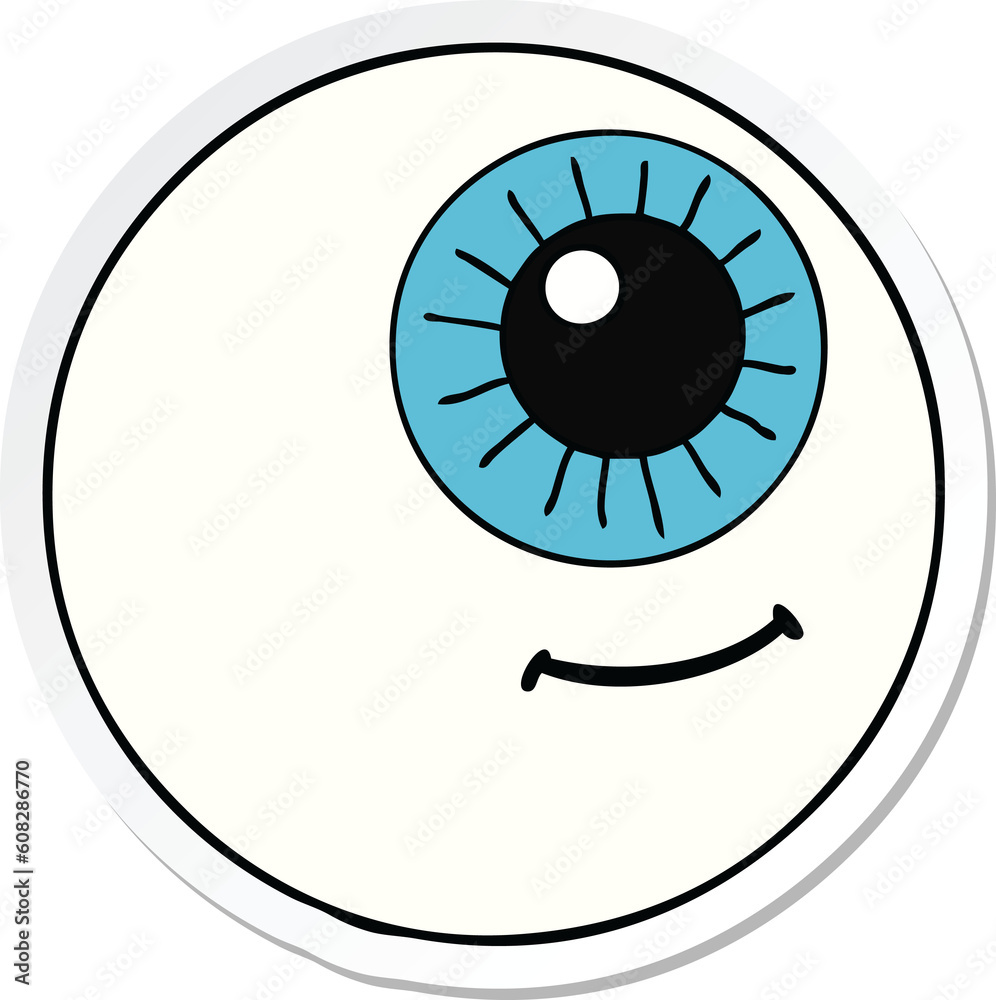 sticker of a cartoon eyeball sticker of a cartoon eyeball