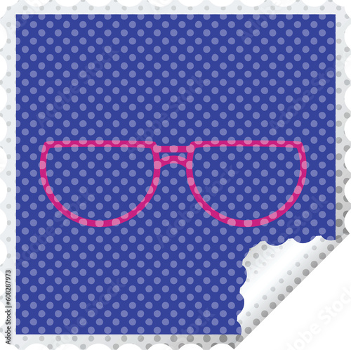 spectacles graphic vector illustration square peeling sticker