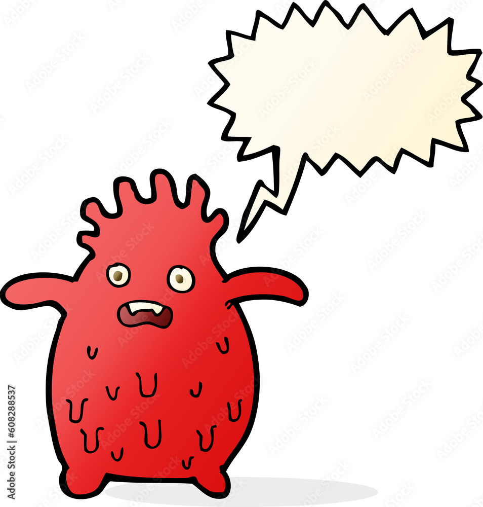 cartoon funny slime monster with speech bubble cartoon funny slime monster with speech bubble