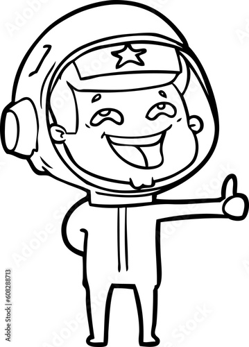 cartoon laughing astronaut