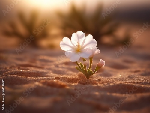 blooming desert flower, generative ai