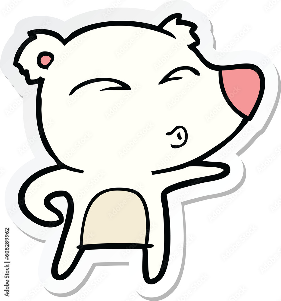 sticker of a cartoon explaining polar bear sticker of a cartoon explaining polar bear