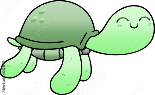 gradient shaded quirky cartoon turtle