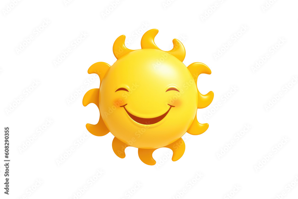 Yellow sun cartoon character, png stock photo file cut out and isolated on a transparent background Yellow sun cartoon character, png stock photo file cut out and isolated on a transparent background